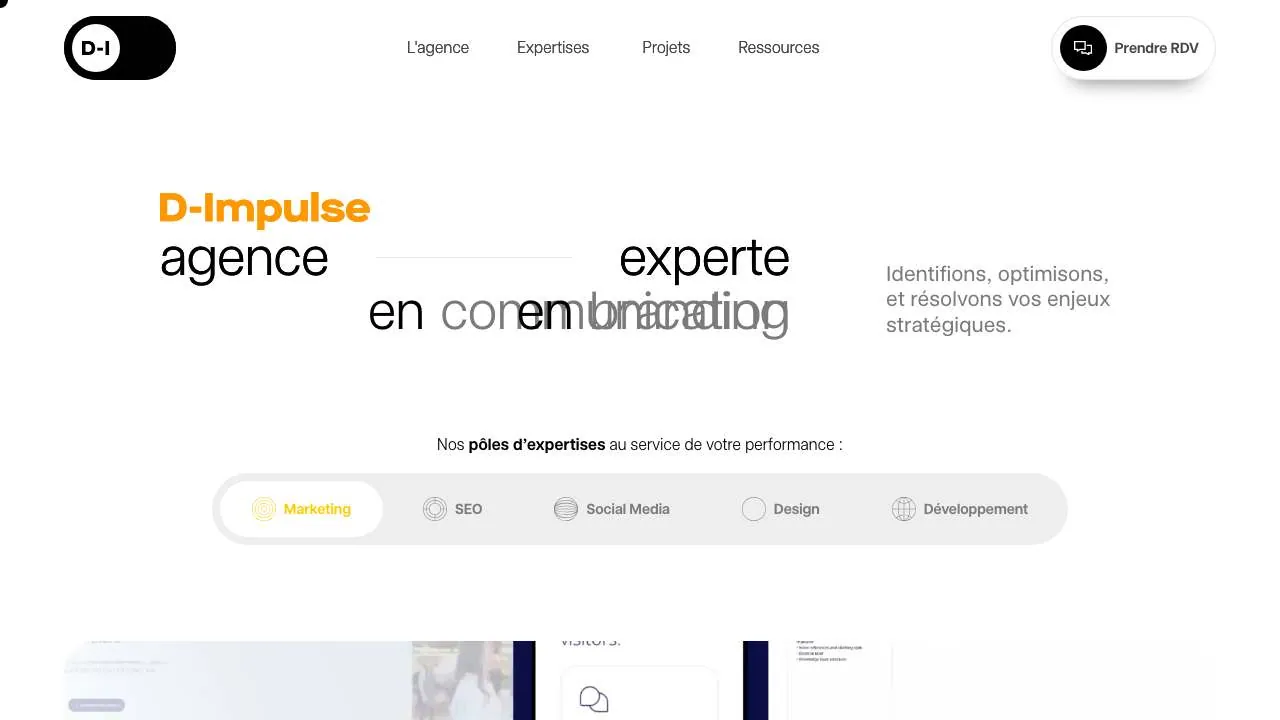 Homepage of the D-Impulse digital marketing agency website