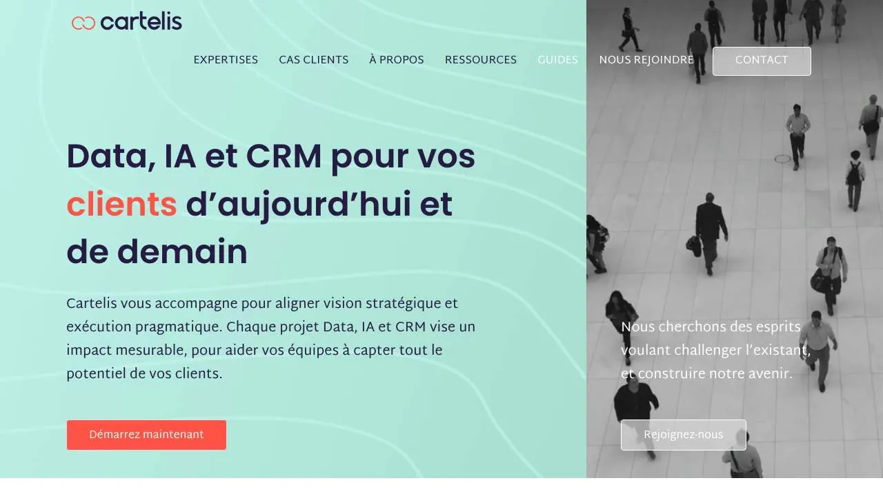 データ・CRMのコンサルティング会社 Cartelis のウェブサイトのトップページ