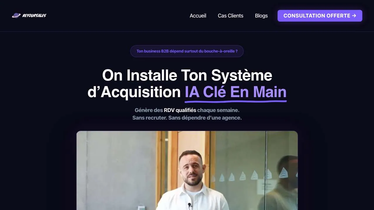 B2B営業開拓エージェンシーBeyoursalesのウェブサイトのトップページ