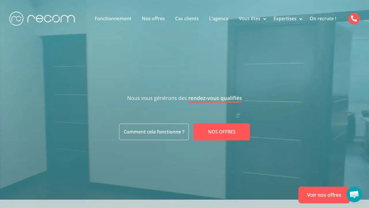 B2B営業開拓エージェンシーReComのウェブサイトのトップページ