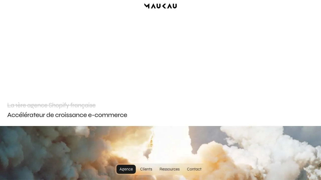 Shopifyエージェンシー Maukau のウェブサイトのトップページ