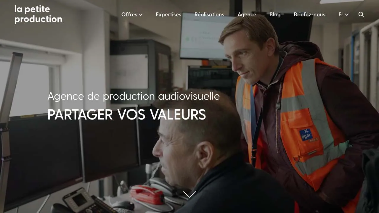 映像制作エージェンシーLa Petite Productionのウェブサイトのトップページ
