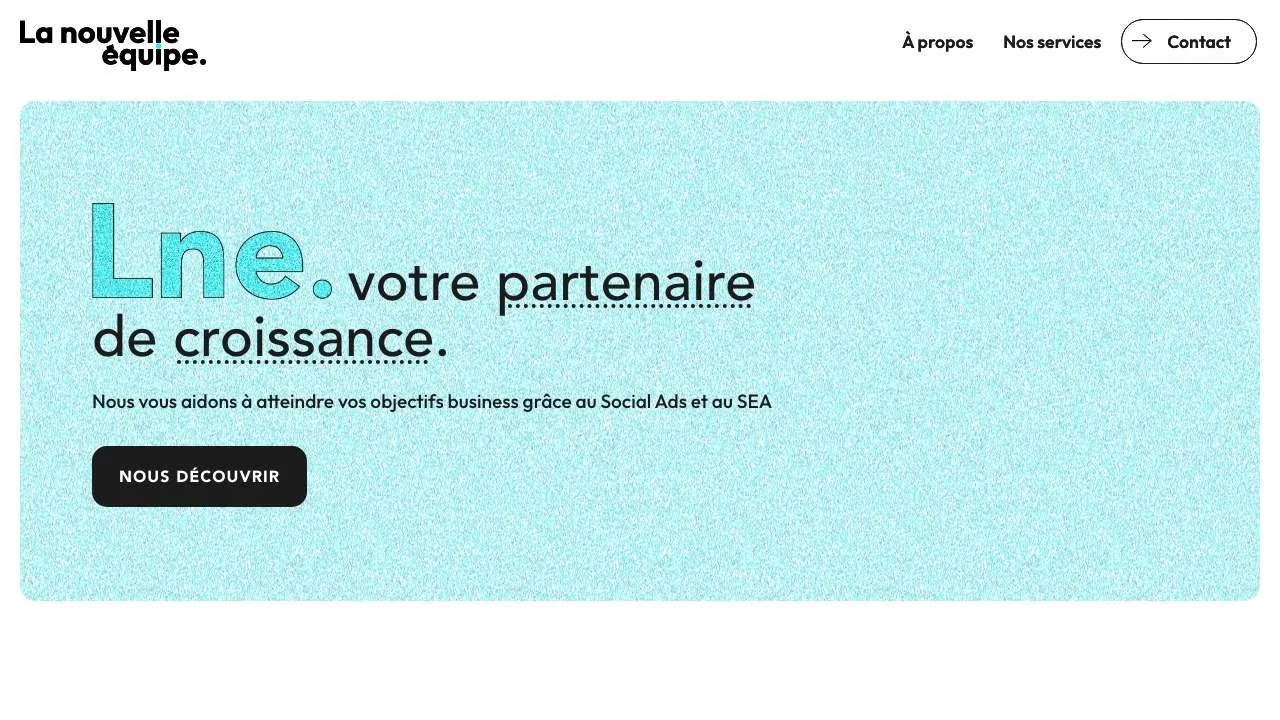 広告エージェンシー La Nouvelle Equipe のウェブサイトのトップページ