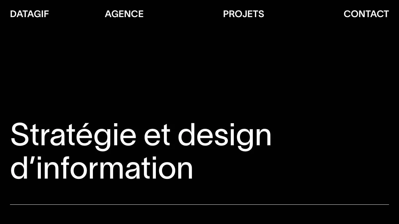 Datagifのインフォメーションデザインエージェンシーのウェブサイトのトップページ