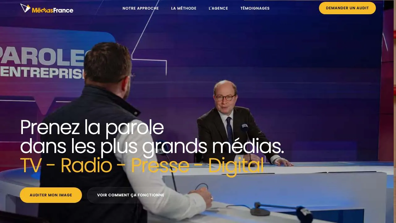 Medias Franceのブランドコンテンツのウェブサイトのトップページ