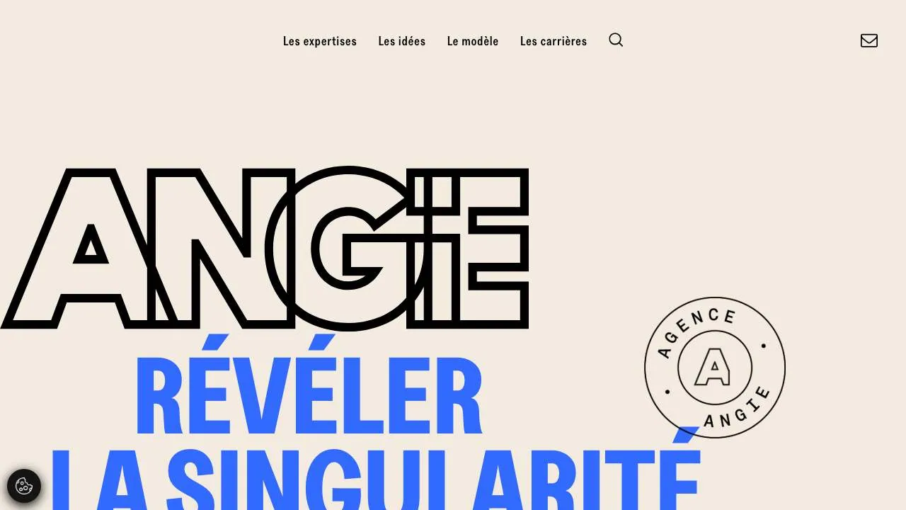 コーポレートコミュニケーションのエージェンシーAngieのウェブサイトのトップページ