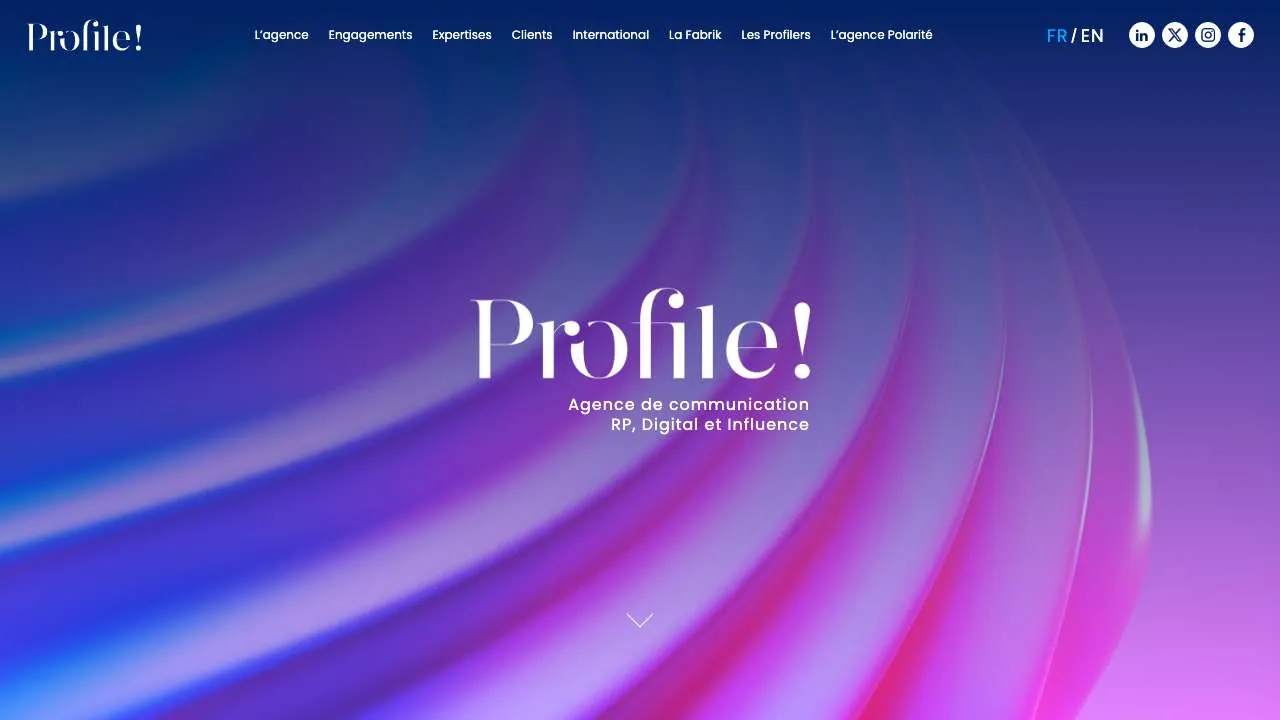 プレスリレーションズのエージェンシーAgence Profileのウェブサイトのトップページ