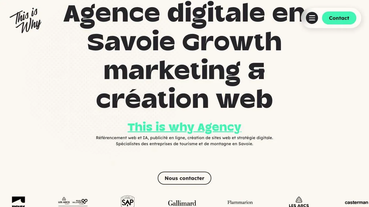 This is Why Agencyのウェブサイトのトップページ