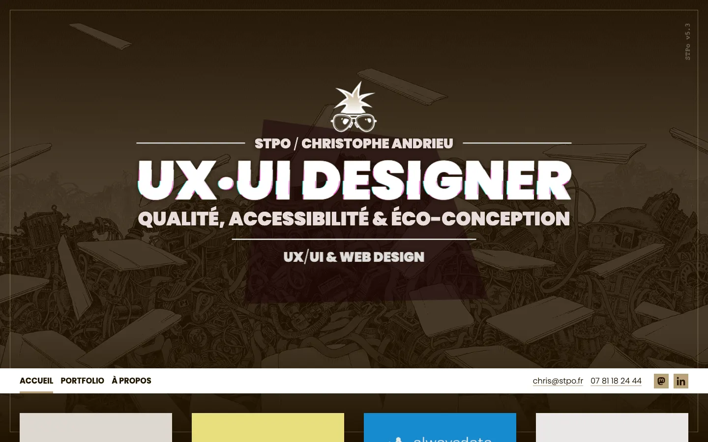リールのUX/UIデザイナー兼コーダーChristophe AndrieuのサイトSTPoのトップページ