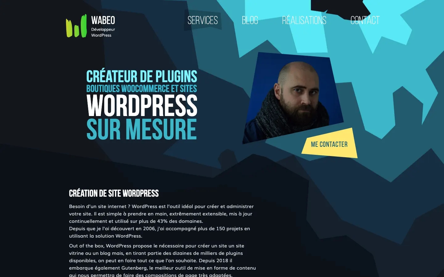 ナント近郊のWordPress開発者Willy BahuaudのサイトWabeoのトップページ