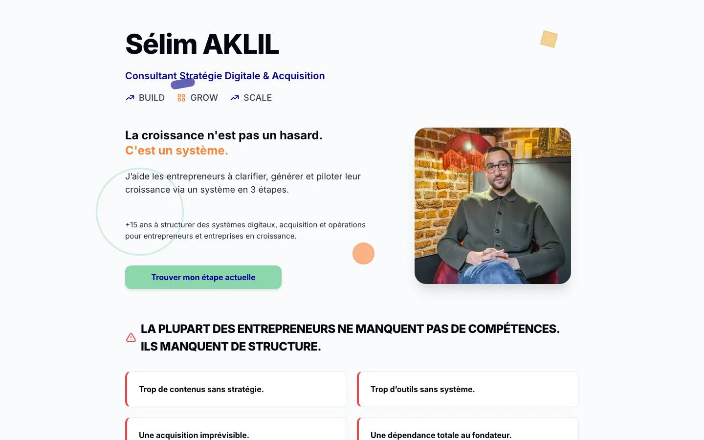 リール近郊のグロースアーキテクトSélim Aklilのサイトのトップページ