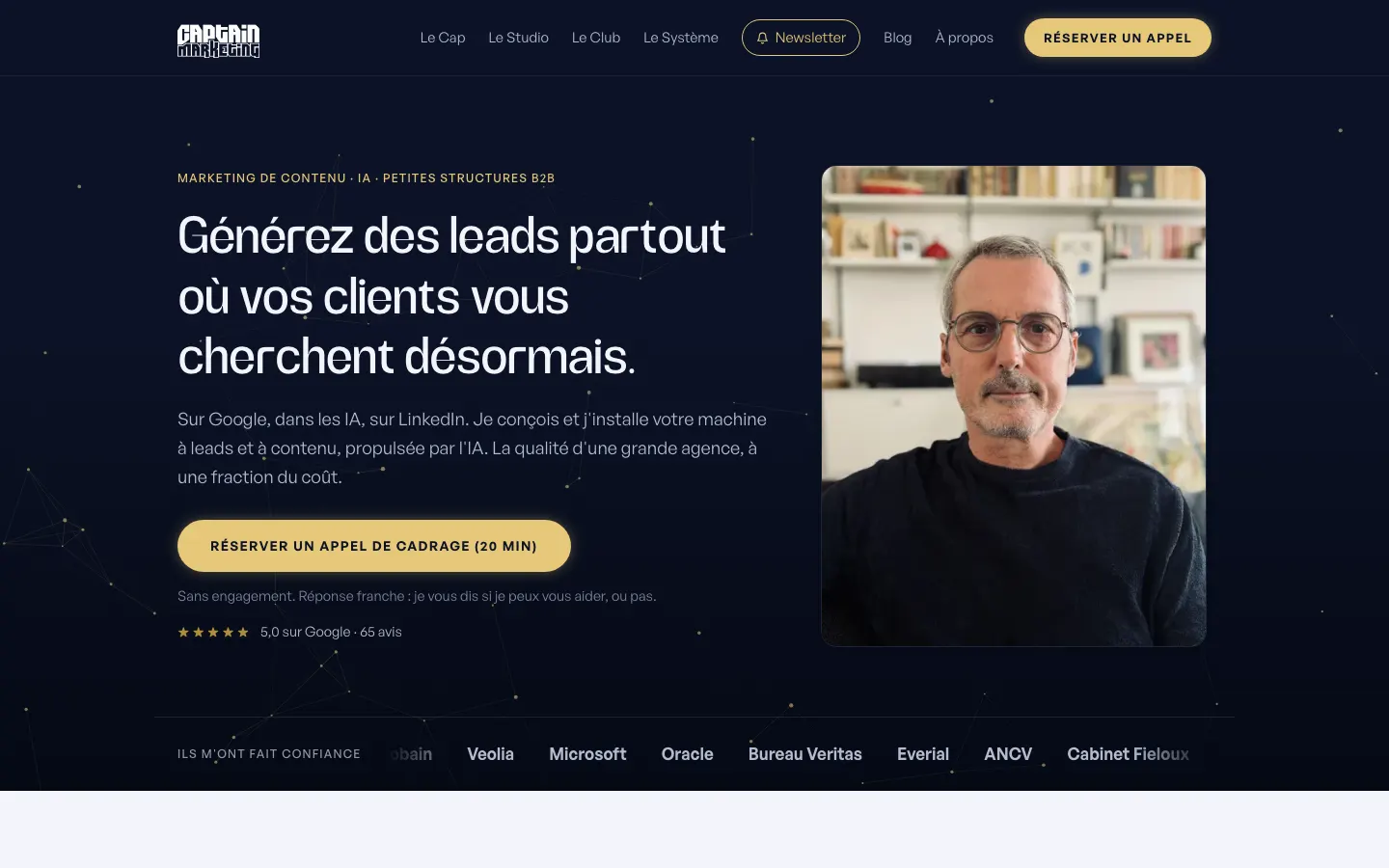 コンテンツによるB2Bリード獲得コンサルタントStéphane TruphèmeのサイトCaptain Marketingのトップページ