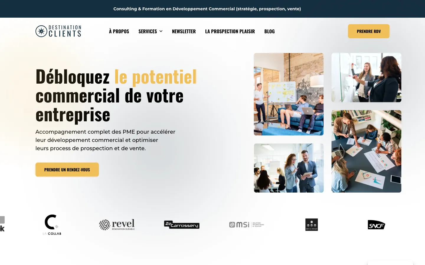 B2B営業開発コンサルタントMathieu DoumalinのサイトDestination Clientsのトップページ