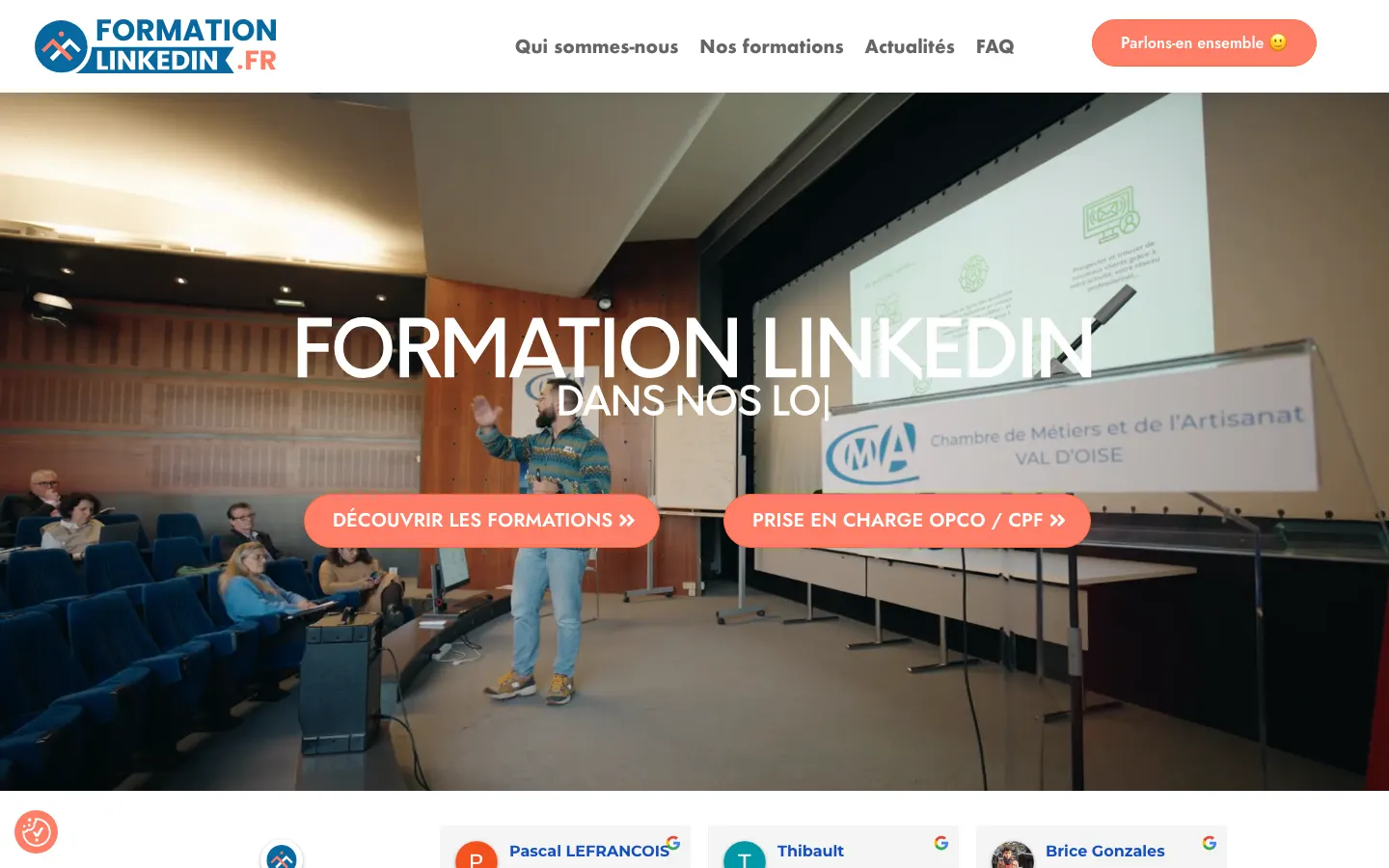 ヴァル＝ドワーズ県のLinkedIn講師William Lopes MarcosのサイトFormation LinkedInのトップページ