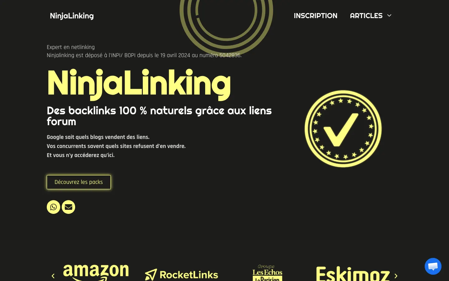 フォーラムリンクの専門家Axel GuyennotのサイトNinjaLinkingのトップページ