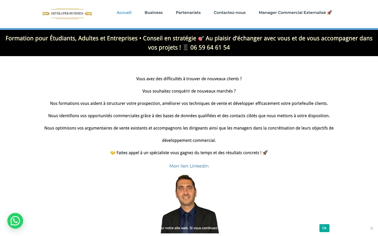 小規模事業者や中小企業の新規開拓を手がけるMickaël PerezのサイトDeveloper Businessのトップページ