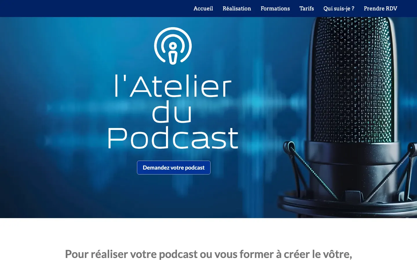 ラジオジャーナリスト兼講師Jean-Louis Le CorvoisierのサイトL'Atelier du Podcastのトップページ