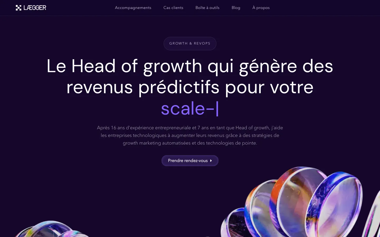 B2Bアウトバウンドを専門とするフリーランスのHead of Growth、Vanessa DigonalのサイトLæggerのトップページ