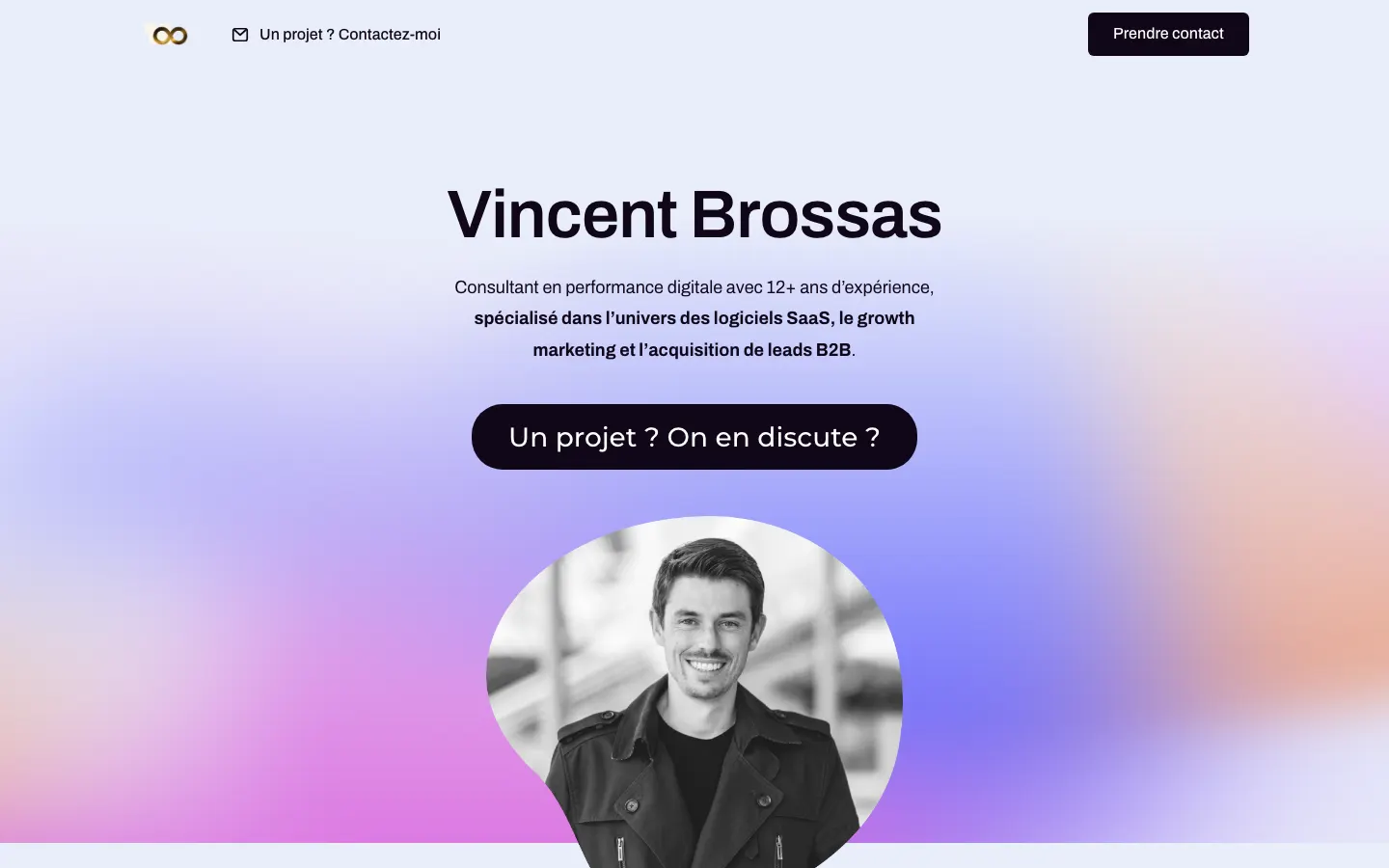 デジタルパフォーマンスのコンサルタントVincent Brossasのサイトのトップページ