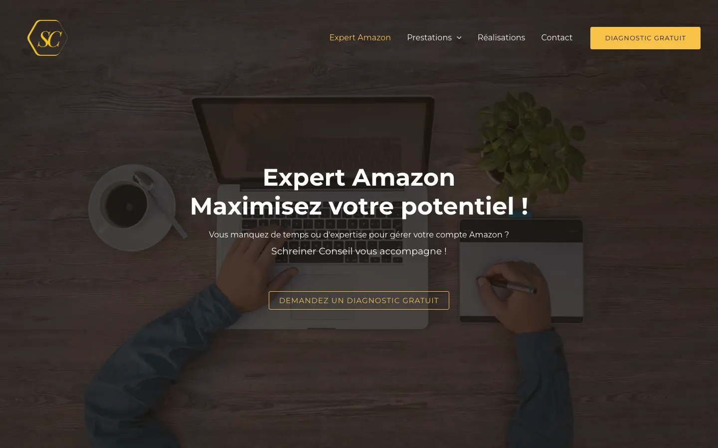 パリのAmazonコンサルタントChristopher SchreinerのサイトSchreiner Conseilのトップページ