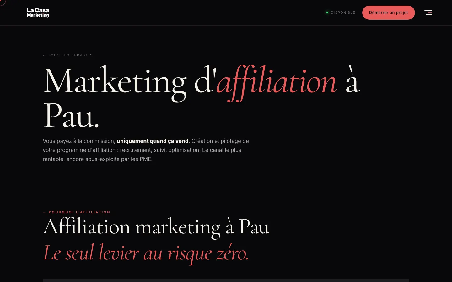 ポーのマーケティングコンサルタント、Antony MauriceのサイトLa Casa Marketingのアフィリエイトのページ