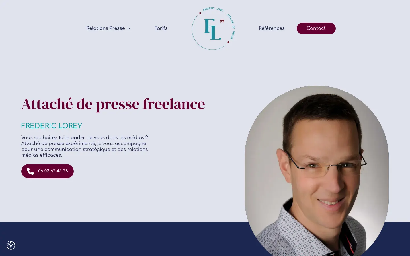ナントのフリーランス広報Frédéric Loreyのサイトのトップページ