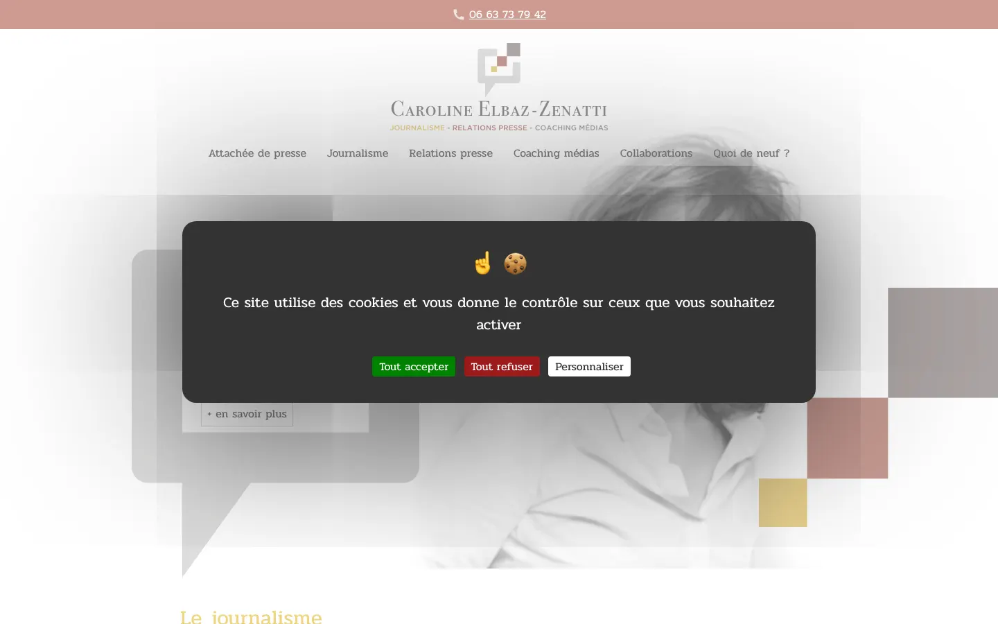 パリの広報担当者でメディアトレーナーのCaroline Elbaz-ZenattiのサイトCEZ Presseのトップページ