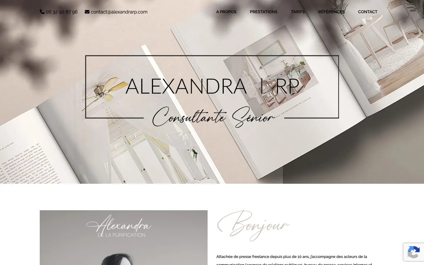 代理店をサポートするフリーランス広報Alexandra de La PurificationのサイトAlexandra RPのトップページ