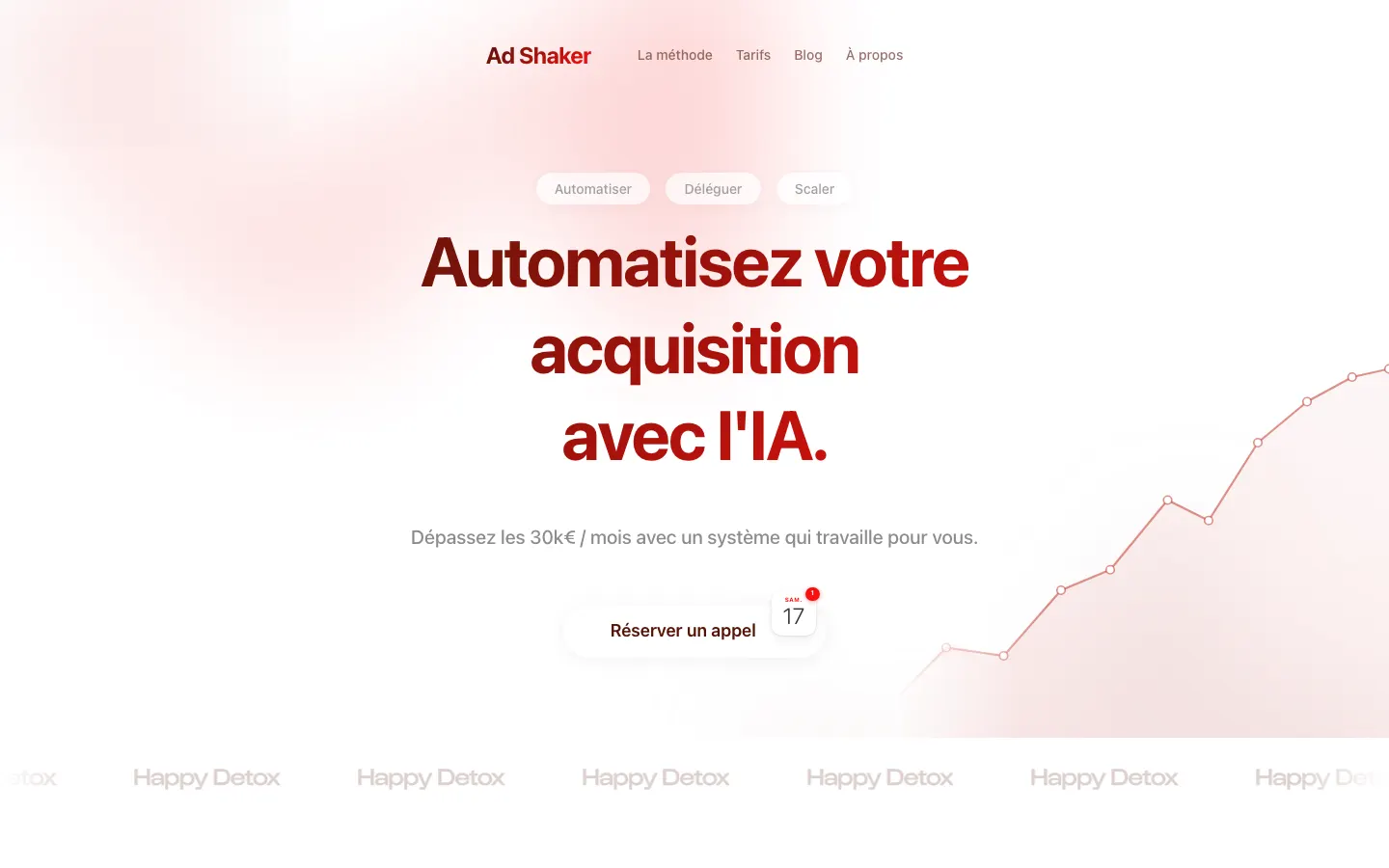 Meta・Google・TikTok広告のメディアバイヤーGaétan HamelのサイトAd Shakerのトップページ