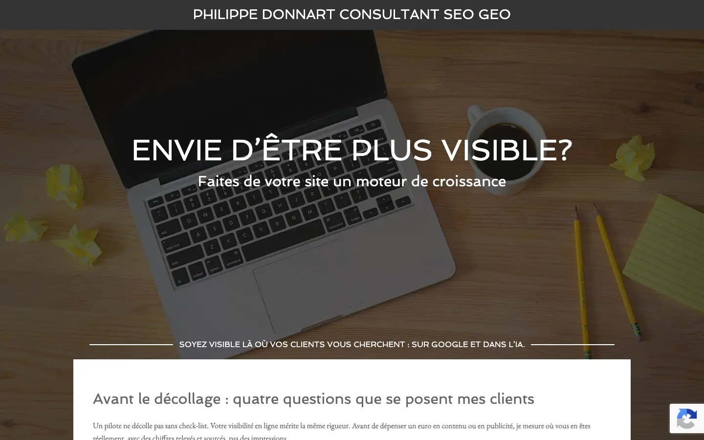 Home page of the website of Philippe Donnart, SEO and GEO consultant near Saint-Rémy-de-Provence