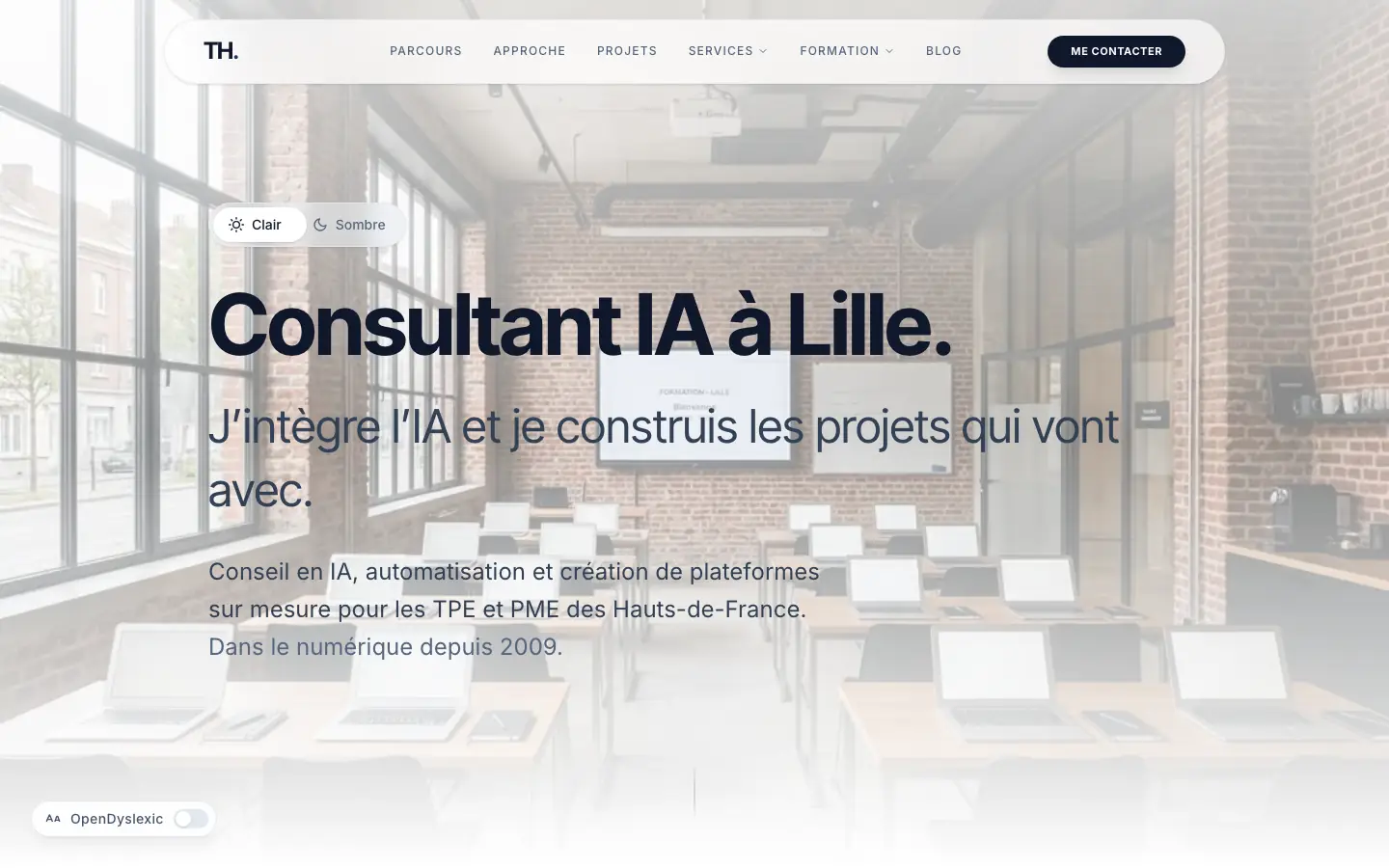 Home page of the website of Thomas Huyghe, SEO and AI consultant near Lille