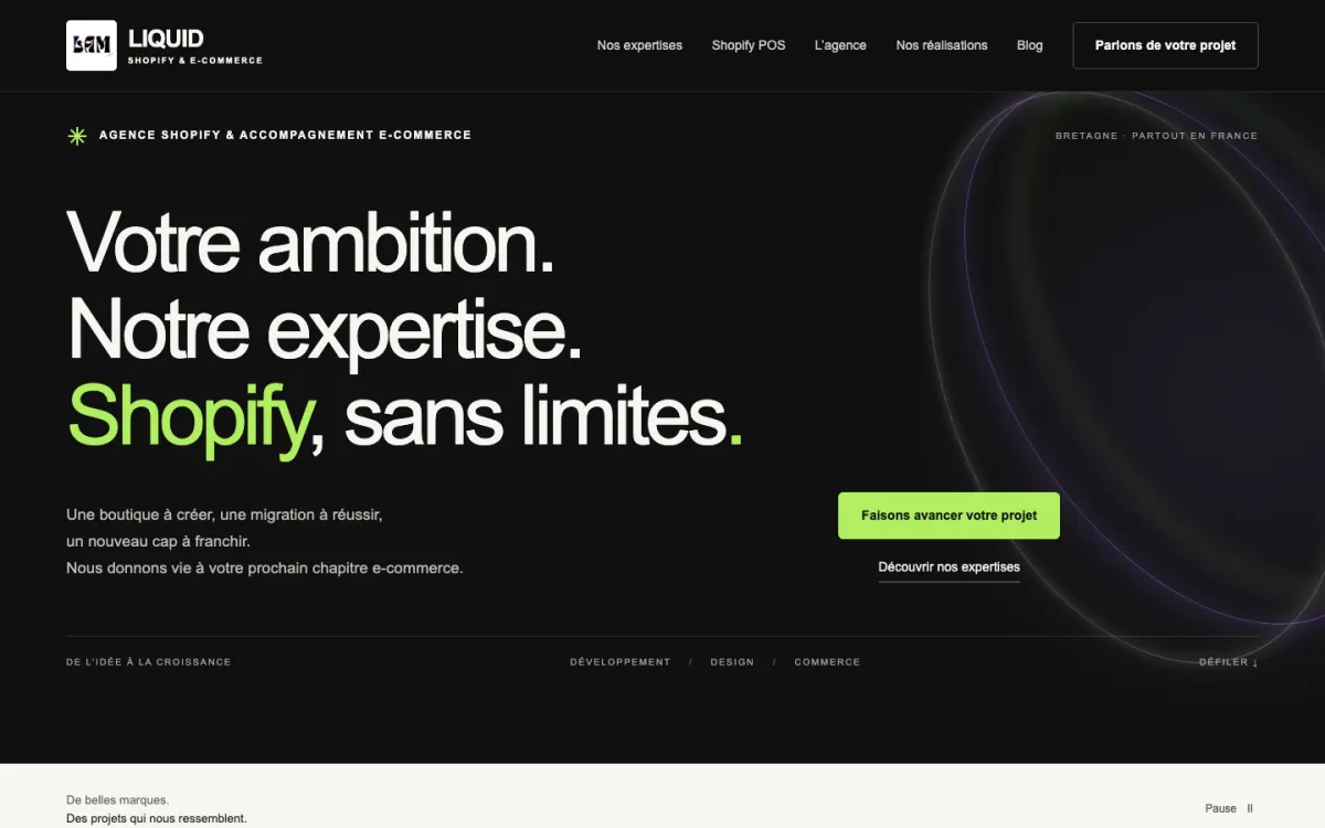 Homepage of the website of LAM LIQUID, the Shopify business of Thibault Lambert near Saint-Malo
