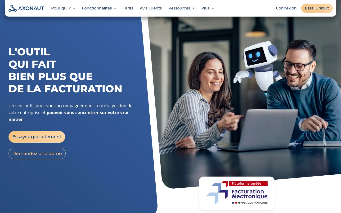 Axonaut software home page