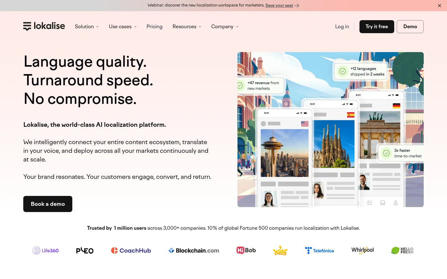 Lokalise software home page