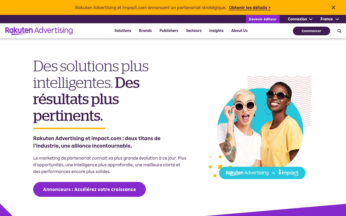 Homepage of the Rakuten Advertising software