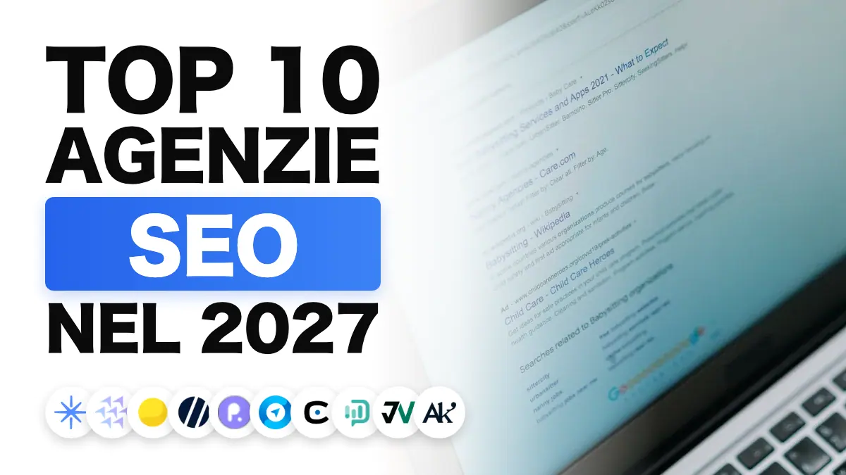 Schermo di portatile che mostra una pagina di risultati di ricerca, che illustra la classifica delle migliori agenzie SEO in Francia