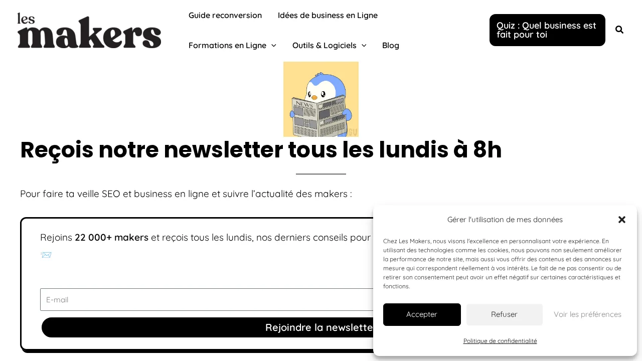 Matthieu Verne が運営するニュースレター Les Makers の登録ページ