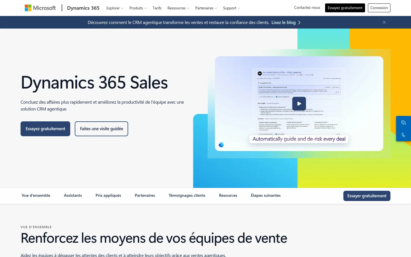 Microsoft Dynamics 365 Sales software homepage