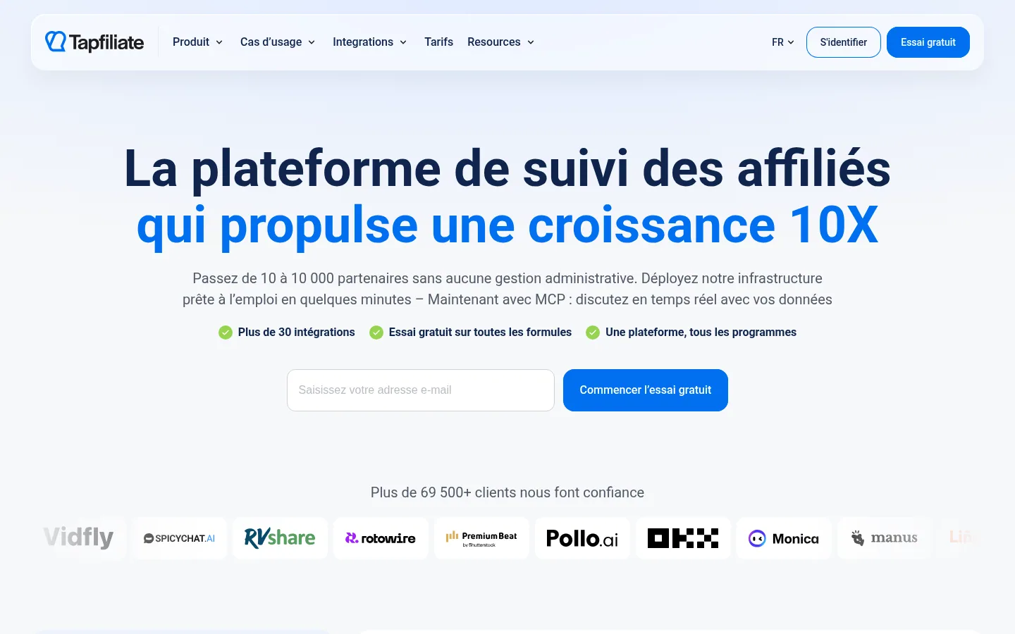 Homepage of the Tapfiliate software
