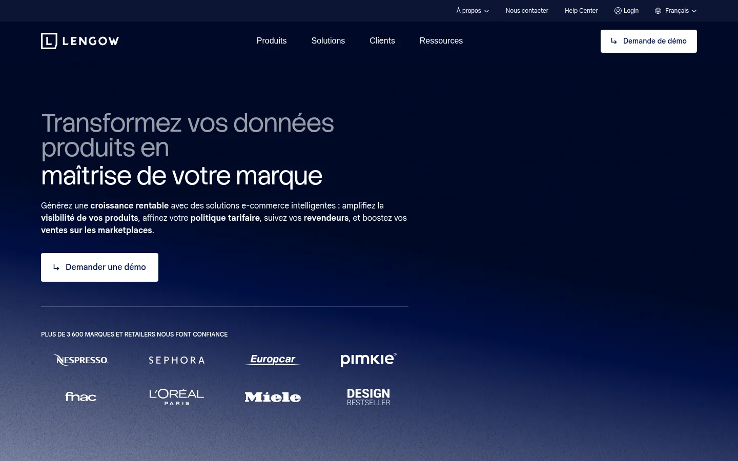 Lengow software home page