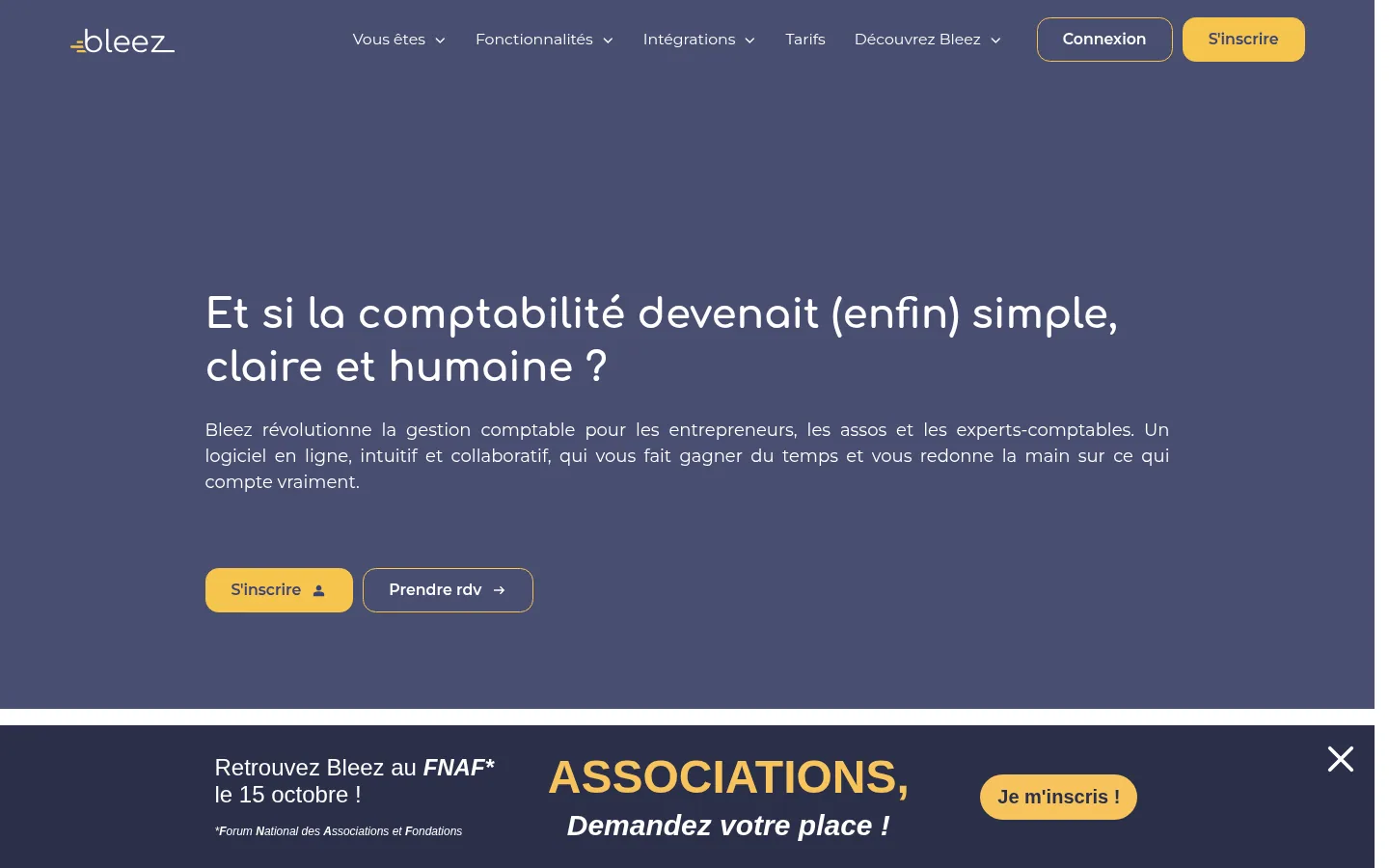 Bleez software home page