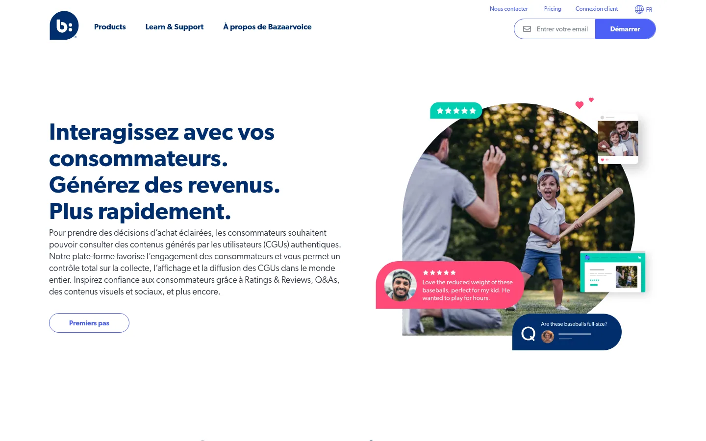 Bazaarvoice software home page