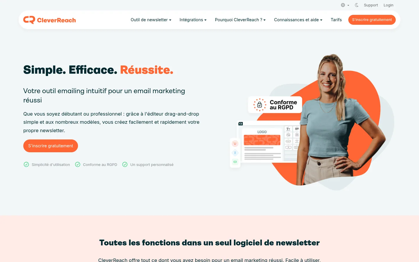 Homepage of the CleverReach software