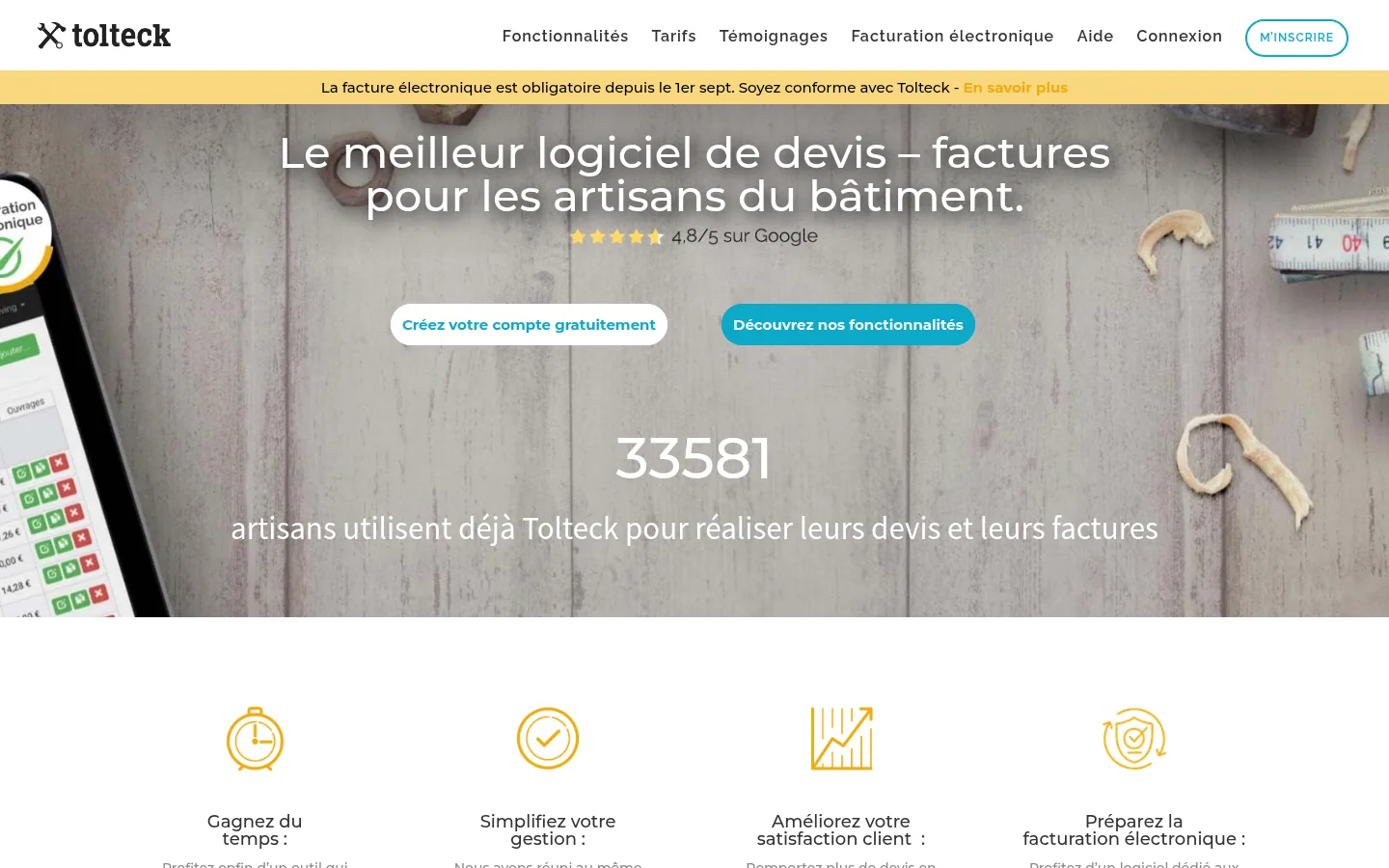 Startseite der Software Tolteck