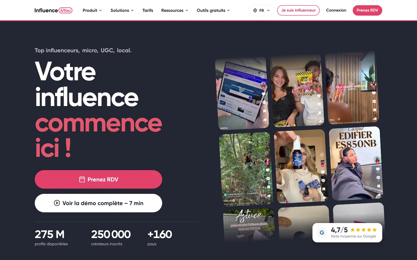 Homepage of the Influence4You software