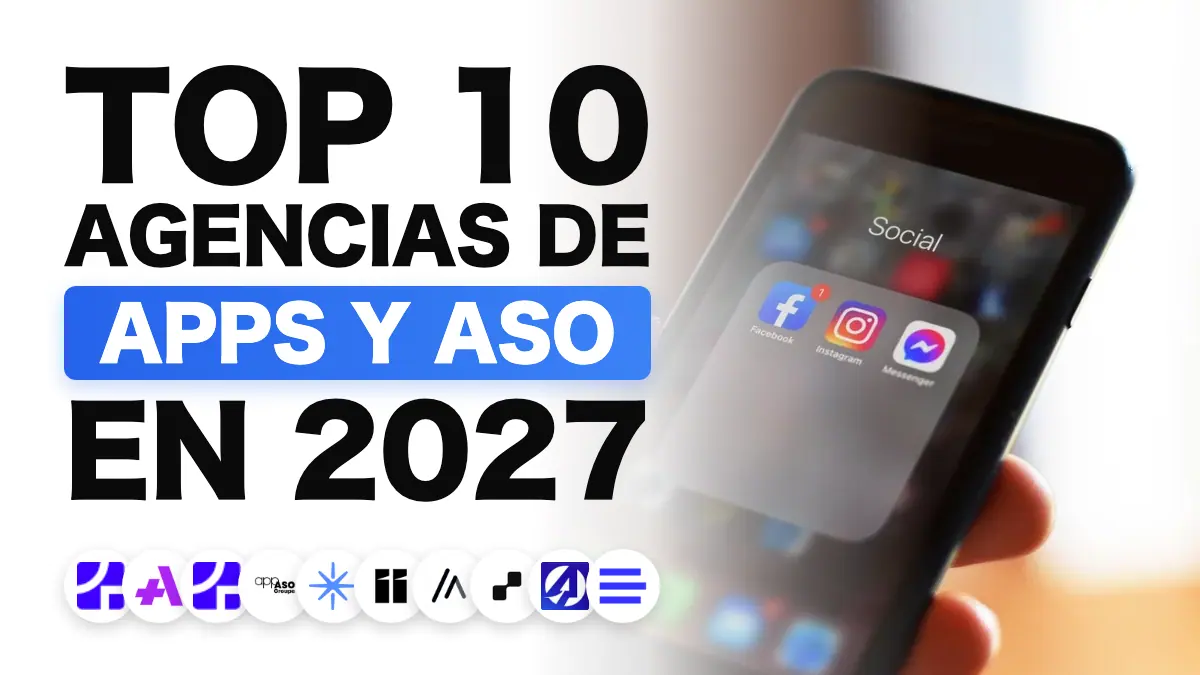 Mano sosteniendo un móvil con una tienda de aplicaciones abierta, que ilustra la clasificación de las mejores agencias de marketing de apps de Francia