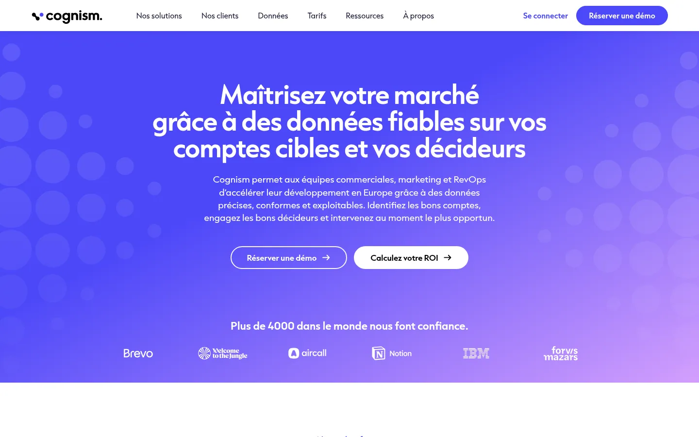 Homepage of the Cognism software