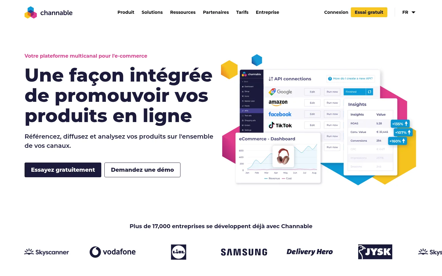 Channable software home page