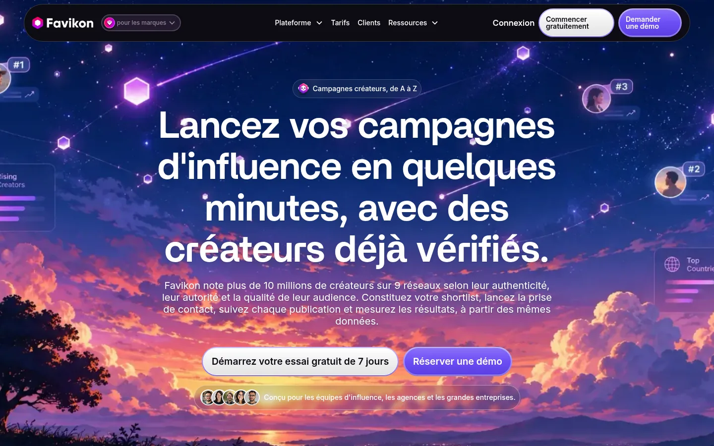 Homepage of the Favikon software