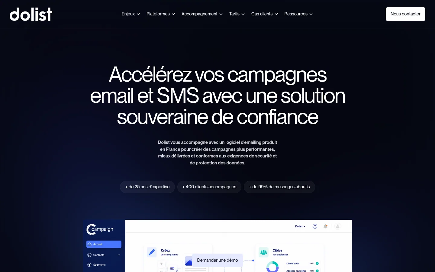 Homepage of the Dolist software